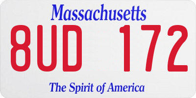 MA license plate 8UD172