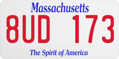 MA license plate 8UD173