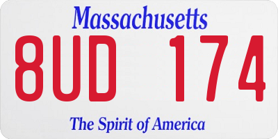 MA license plate 8UD174