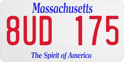 MA license plate 8UD175