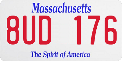 MA license plate 8UD176