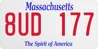 MA license plate 8UD177