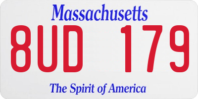 MA license plate 8UD179
