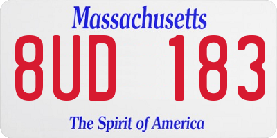 MA license plate 8UD183
