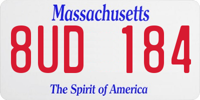 MA license plate 8UD184