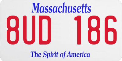 MA license plate 8UD186
