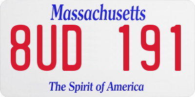 MA license plate 8UD191