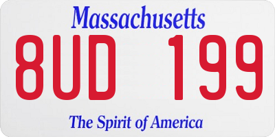 MA license plate 8UD199