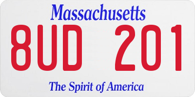 MA license plate 8UD201