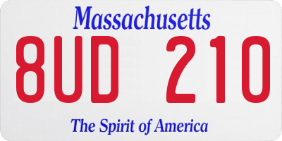 MA license plate 8UD210