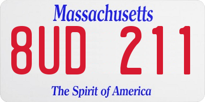 MA license plate 8UD211
