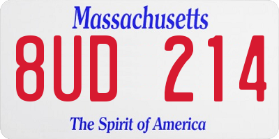 MA license plate 8UD214