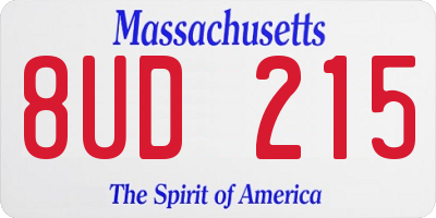 MA license plate 8UD215