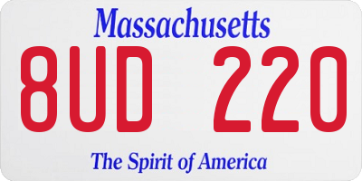 MA license plate 8UD220