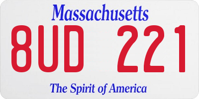 MA license plate 8UD221