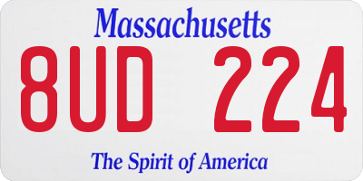 MA license plate 8UD224