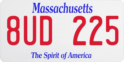 MA license plate 8UD225