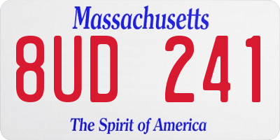 MA license plate 8UD241