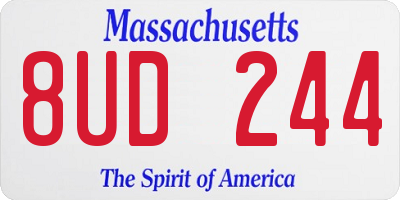MA license plate 8UD244