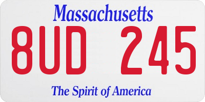MA license plate 8UD245