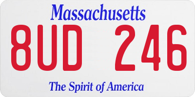 MA license plate 8UD246