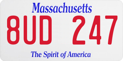 MA license plate 8UD247