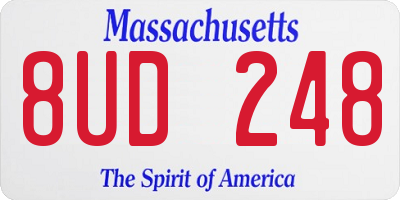 MA license plate 8UD248
