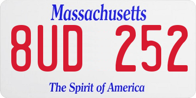 MA license plate 8UD252