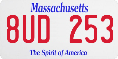 MA license plate 8UD253