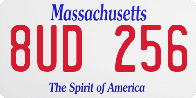 MA license plate 8UD256