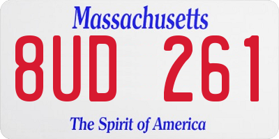 MA license plate 8UD261