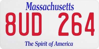 MA license plate 8UD264