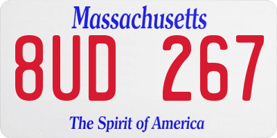 MA license plate 8UD267