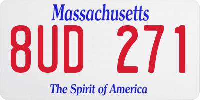 MA license plate 8UD271