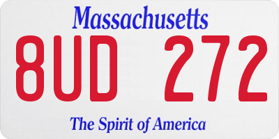 MA license plate 8UD272