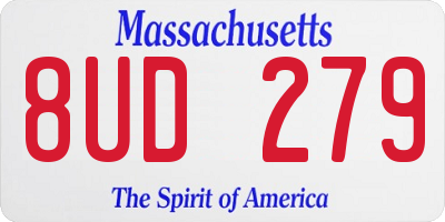 MA license plate 8UD279