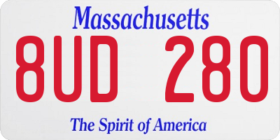MA license plate 8UD280