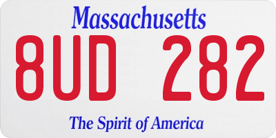 MA license plate 8UD282