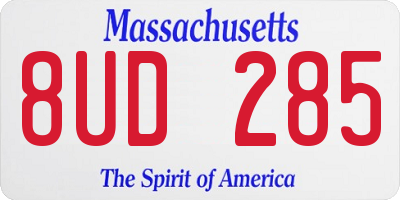 MA license plate 8UD285