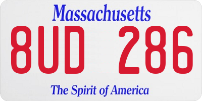 MA license plate 8UD286