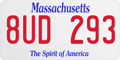 MA license plate 8UD293