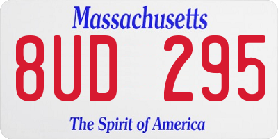 MA license plate 8UD295