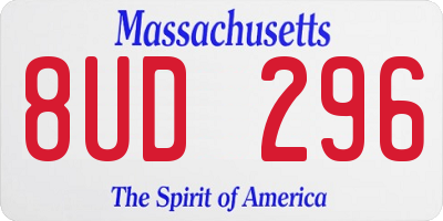 MA license plate 8UD296