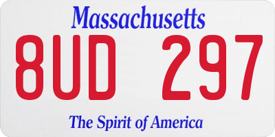 MA license plate 8UD297