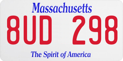 MA license plate 8UD298