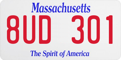 MA license plate 8UD301