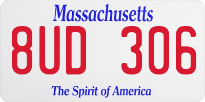 MA license plate 8UD306