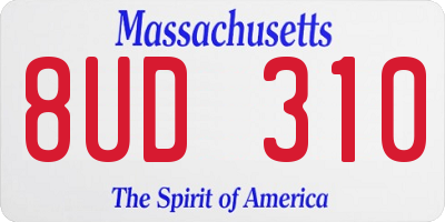 MA license plate 8UD310