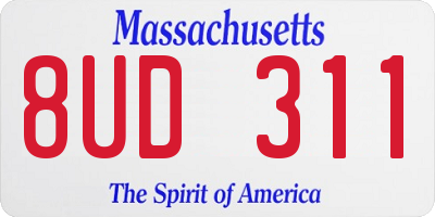 MA license plate 8UD311