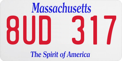 MA license plate 8UD317